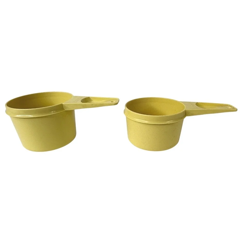 Harvest Gold Tupperware Measuring Cups For Baking Complete Set 6 Vintage Nesting